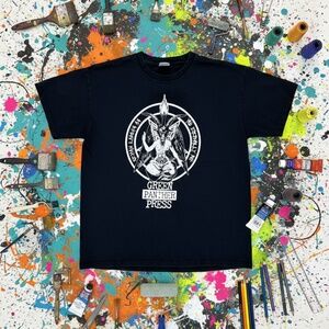 Port & Company Green Panther Press Graphic Tee Black Relaxed